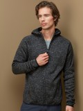 Lux Hooded Knit Fleece Jacket
