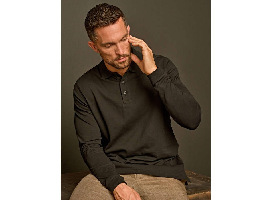 Luxury Stretch Long Sleeve Polo FullGadgets.com