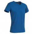 maglietta con scollo a V blu, maniche corte FullGadgets.com