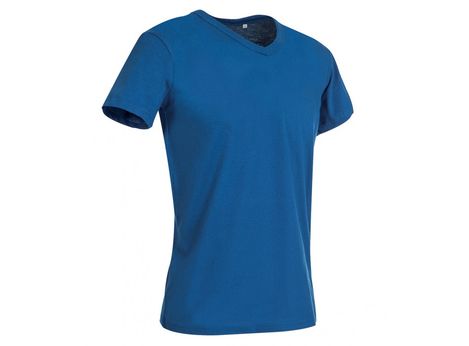 maglietta con scollo a V blu, maniche corte FullGadgets.com