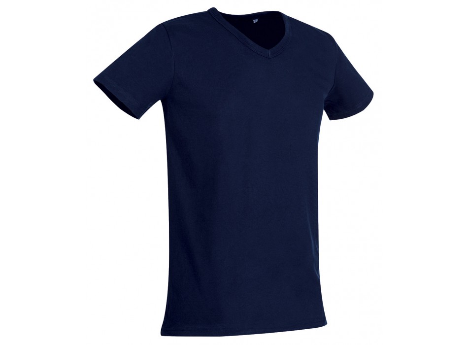 maglietta con scollo a V blu marino, maniche corte FullGadgets.com
