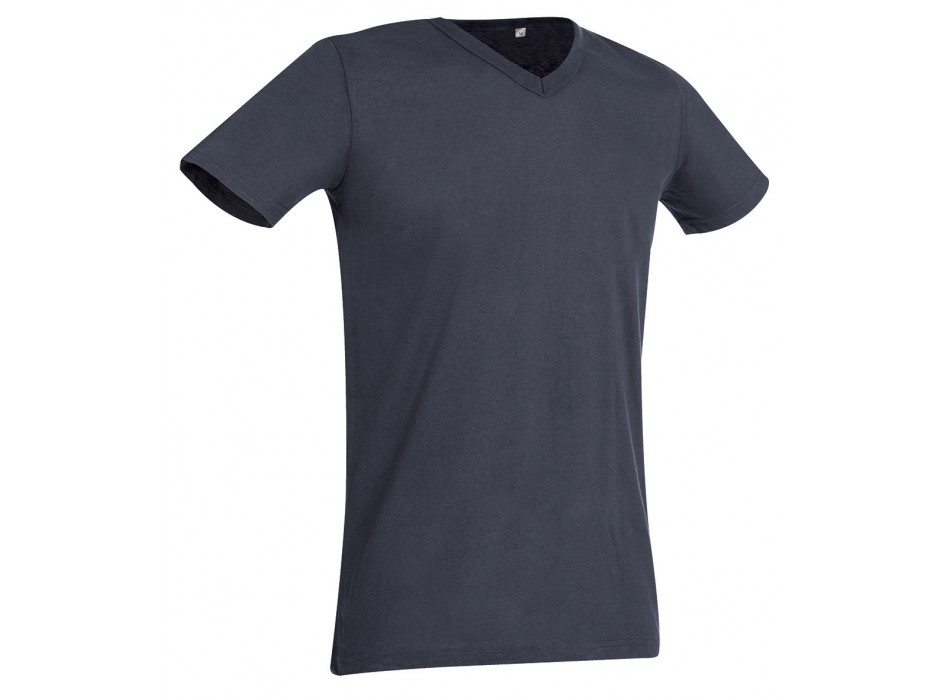 maglietta con scollo a V grigio ardesia, maniche corte FullGadgets.com