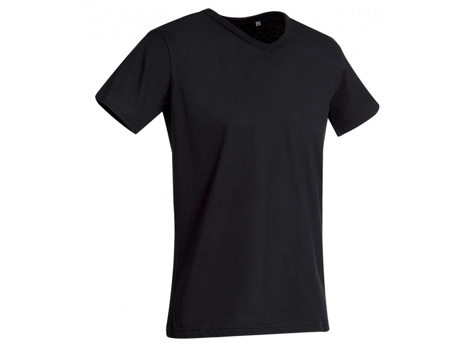 maglietta con scollo a V nera, maniche corte FullGadgets.com