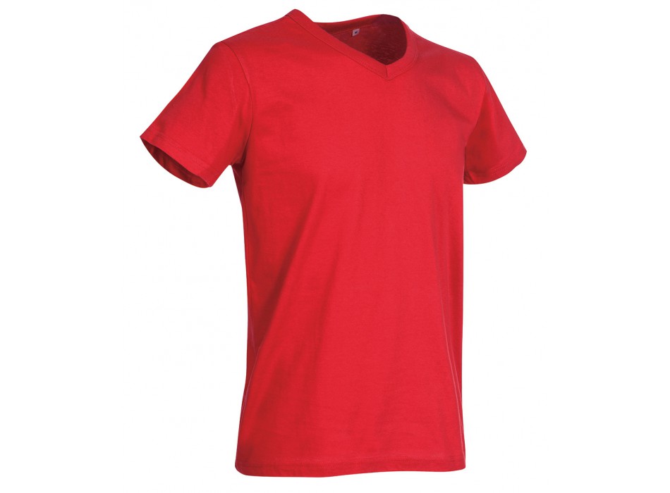maglietta con scollo a V rosso, maniche corte FullGadgets.com