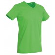 maglietta con scollo a V verde acceso, maniche corte FullGadgets.com