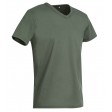 maglietta con scollo a V verde militare, maniche corte FullGadgets.com