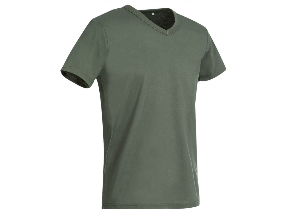maglietta con scollo a V verde militare, maniche corte FullGadgets.com