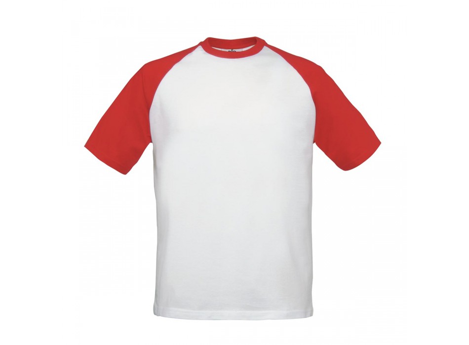 maglietta girocollo manica corta bicolore bianco/rosso FullGadgets.com