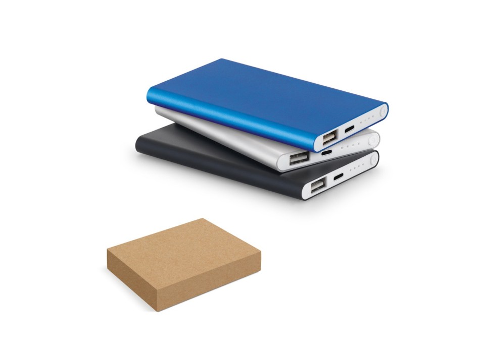 MARCET. Power bank slim da 4'000 mAh in ABS riciclato (70% rABS) e alluminio riciclato (30% rAL) FullGadgets.com