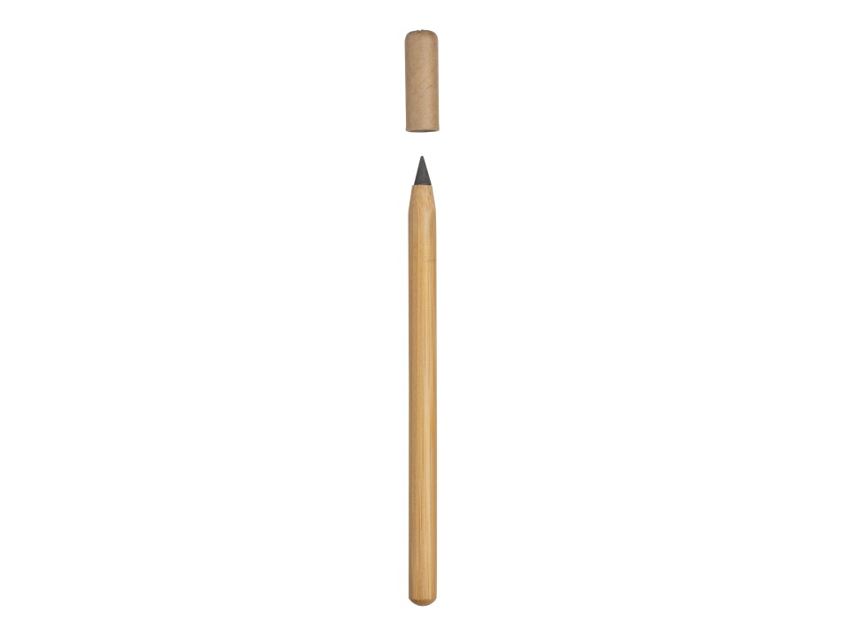Matita in bambù a lunga durata a sezione circolare, con cappuccio in cartoncino FullGadgets.com