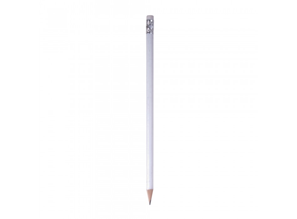 Matita in legno con mina in grafite, a sezione cilindrica, con gommino bianco FullGadgets.com