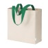 Maxi shopper in cotone riciclato da 280 g/m2 naturale con manici e base colorati