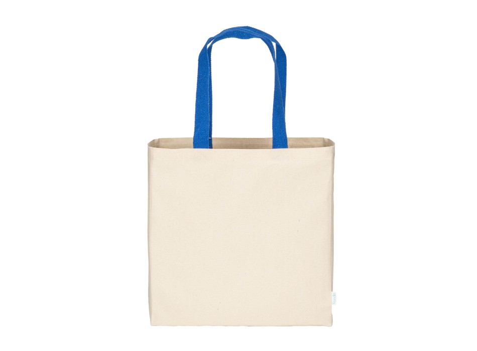 Maxi borsa shopper in cotone riciclato da 280 g/m2 naturale con manici colorati FullGadgets.com