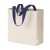 Maxi shopper in cotone riciclato da 280 g/m2 naturale con manici e base colorati