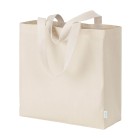 Maxi borsa shopper in cotone riciclato da 280 g/m2 naturale con manici colorati FullGadgets.com