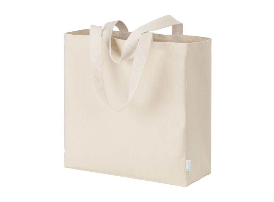 Maxi borsa shopper in cotone riciclato da 280 g/m2 naturale con manici colorati FullGadgets.com