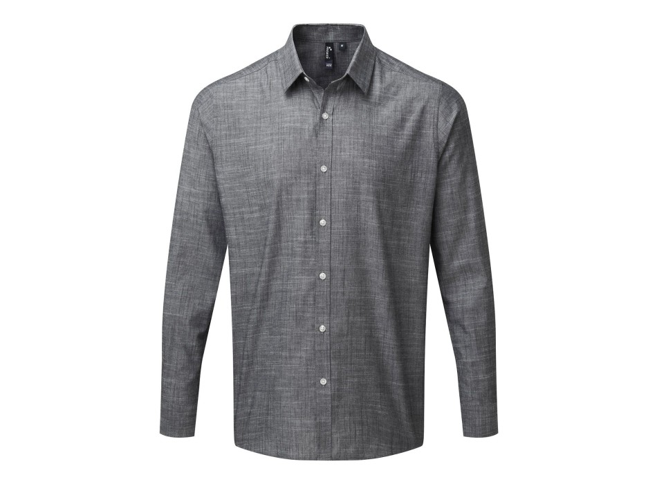 Men's Cotton Slub Chambray Long Sleeve Shirt FullGadgets.com