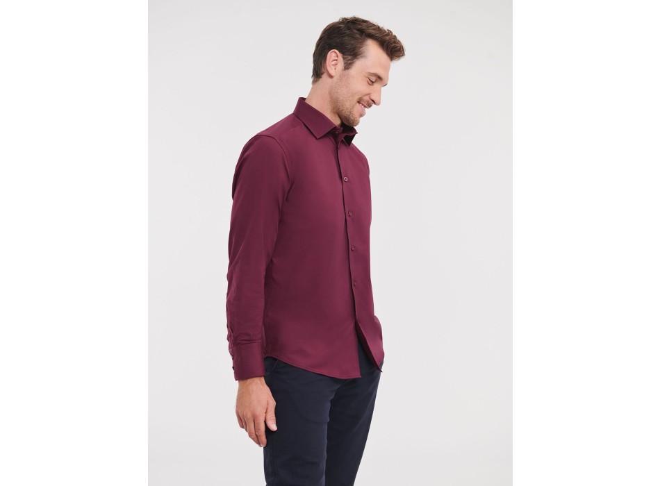Men's Long Sleeve Easy Care Fitted Shirt FullGadgets.com