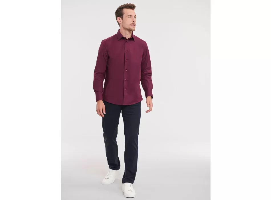 Men's Long Sleeve Easy Care Fitted Shirt FullGadgets.com