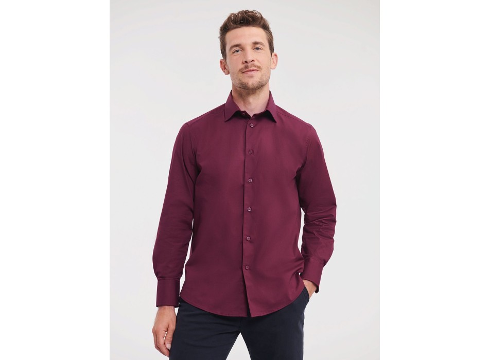 Men's Long Sleeve Easy Care Fitted Shirt FullGadgets.com