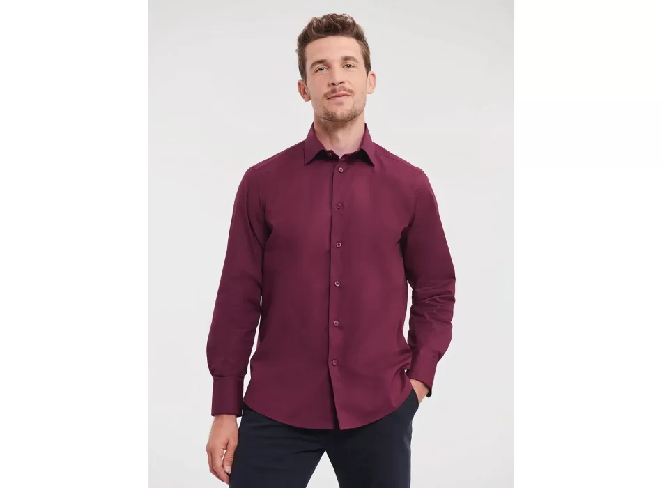 Men's Long Sleeve Easy Care Fitted Shirt FullGadgets.com