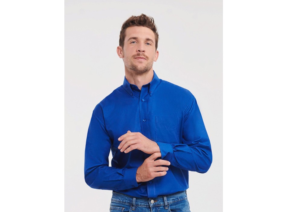 Men's Long Sleeve Easy Care Oxford Shirt FullGadgets.com