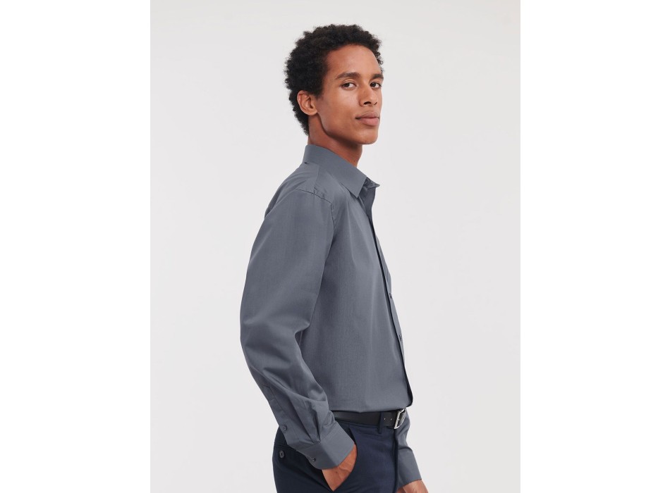 Men's Long Sleeve PolyCotton Poplin Shirt FullGadgets.com