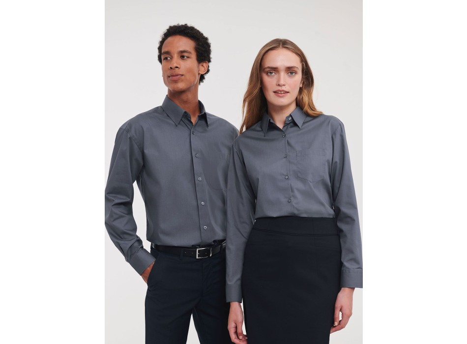 Men's Long Sleeve PolyCotton Poplin Shirt FullGadgets.com