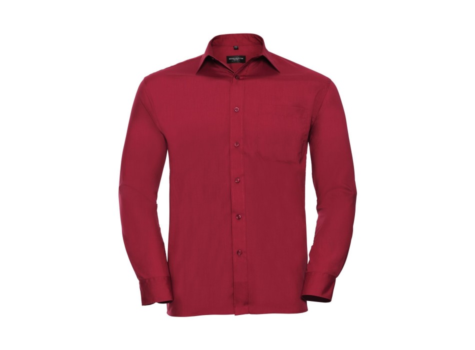 Men's Long Sleeve PolyCotton Poplin Shirt FullGadgets.com
