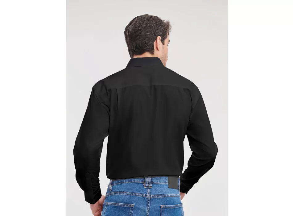 Men's Long Sleeve Pure Cotton Poplin Shirt FullGadgets.com