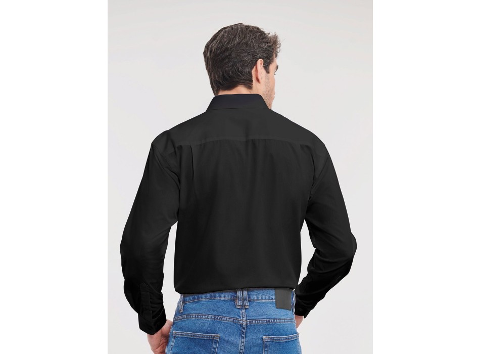 Men's Long Sleeve Pure Cotton Poplin Shirt FullGadgets.com