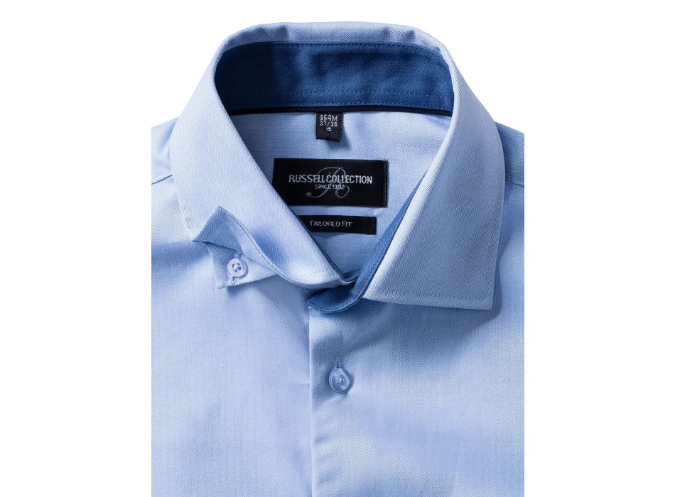 Men´s Long Sleeve Tailored Contrast Herringbone Shirt FullGadgets.com