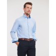 Men's Long Sleeve Tailored Contrast Herringbone Shirt FullGadgets.com