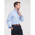 Men's Long Sleeve Tailored Contrast Herringbone Shirt FullGadgets.com