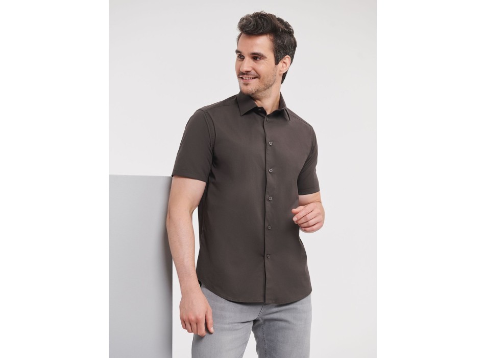 Men's Short Sleeve Easy Care Fitted Shirt FullGadgets.com