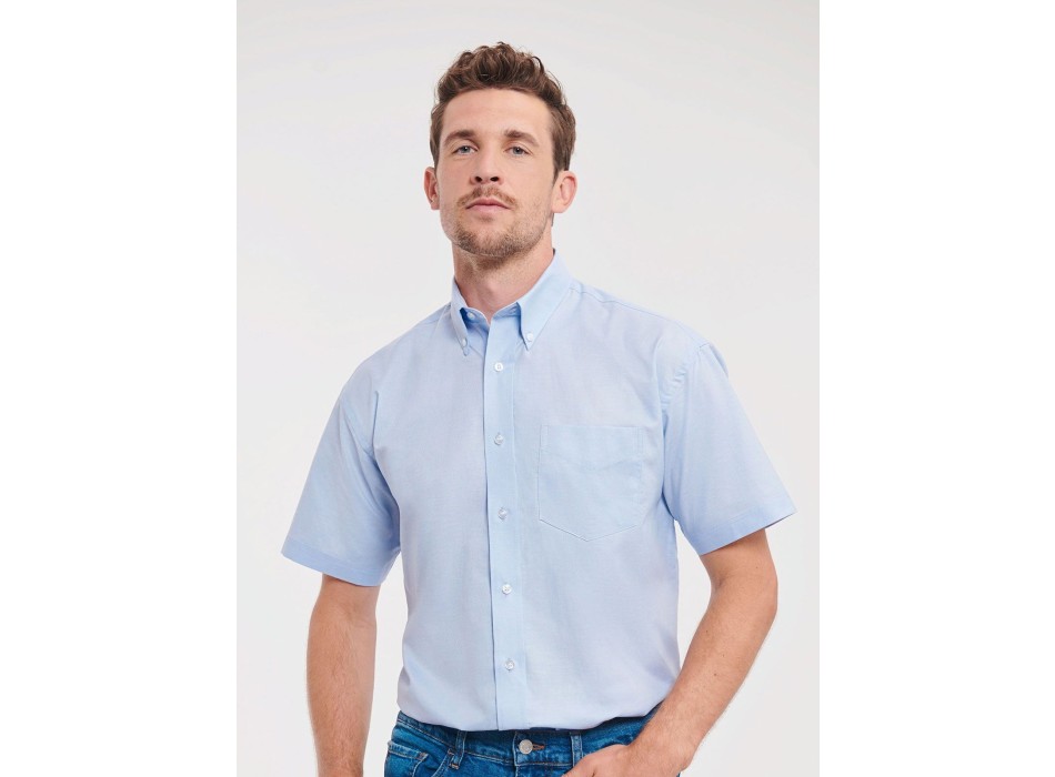 Men's Short Sleeve Easy Care Oxford Shirt FullGadgets.com