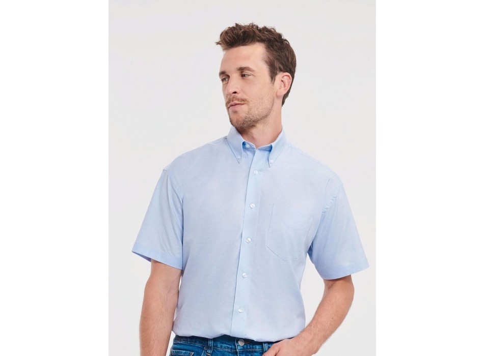Men's Short Sleeve Easy Care Oxford Shirt FullGadgets.com