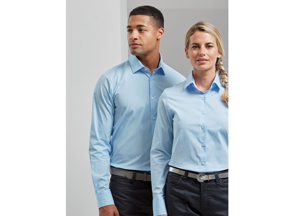 Men's Stretch Fit Cotton Poplin Long Sleeve Shirt FullGadgets.com