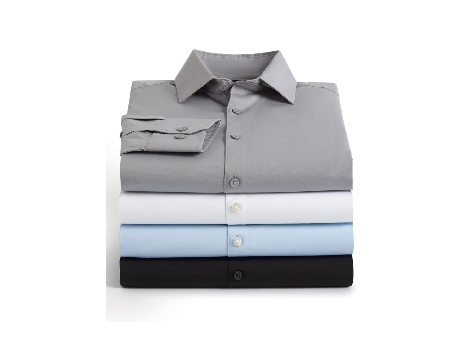 Men's Stretch Fit Cotton Poplin Long Sleeve Shirt FullGadgets.com