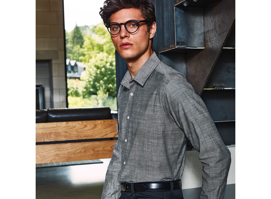 Men Slub Chambray LSshirt100%C FullGadgets.com