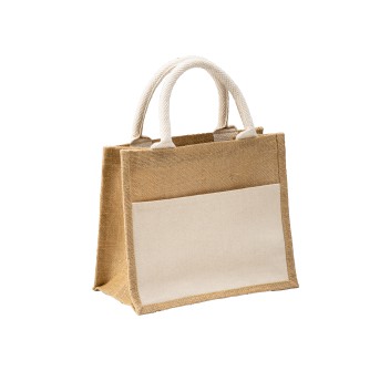 Mini borsa in juta con tasca e manici in cotone FullGadgets.com