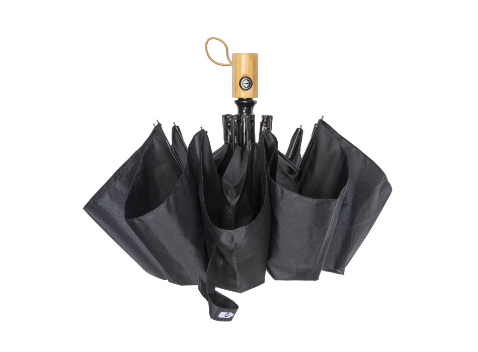 Mini ombrello automatico in R-PET con manico in bambù FullGadgets.com