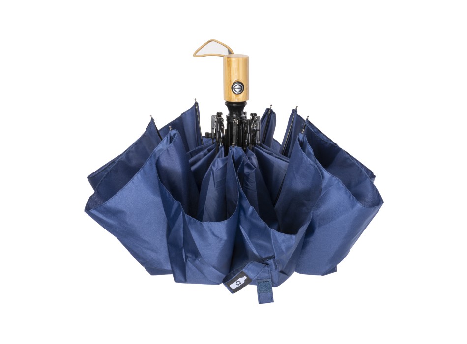 Mini ombrello automatico in R-PET con manico in bambù FullGadgets.com