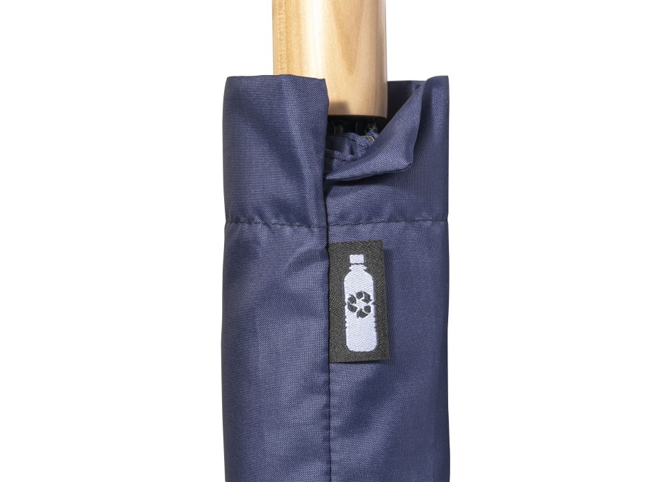 Mini ombrello manuale in R-PET con manico di legno FullGadgets.com