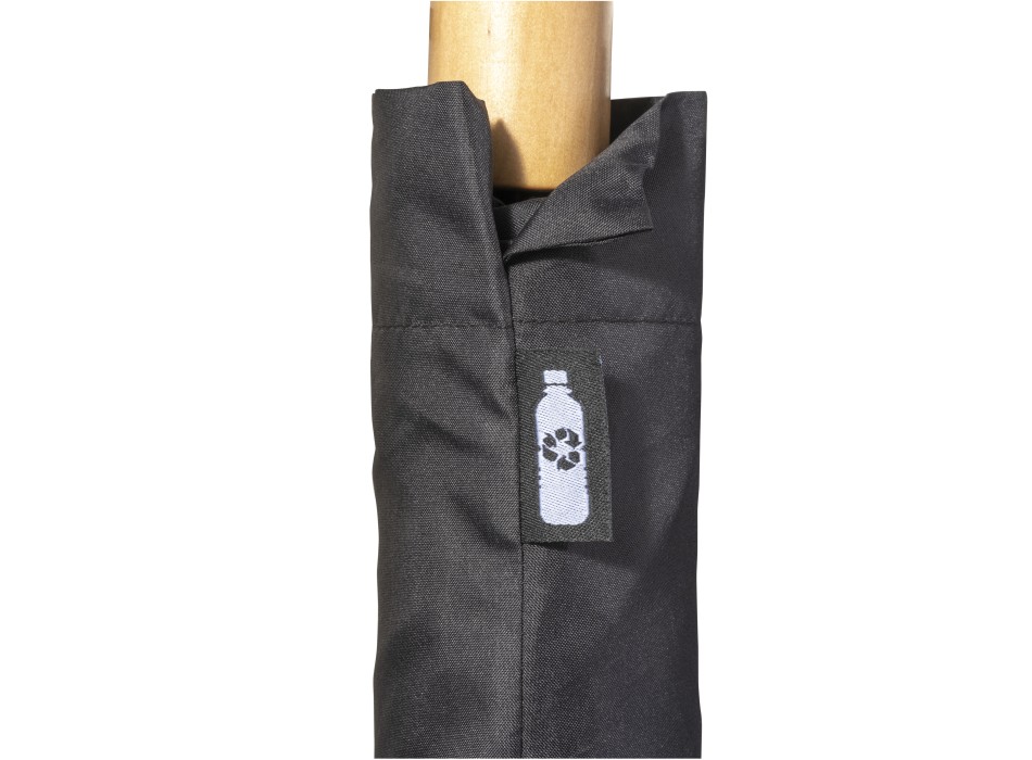 Mini ombrello manuale in R-PET con manico di legno FullGadgets.com