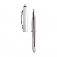 Mini penna in plastica color argento, con cappuccio e clip in metallo, con luce FullGadgets.com