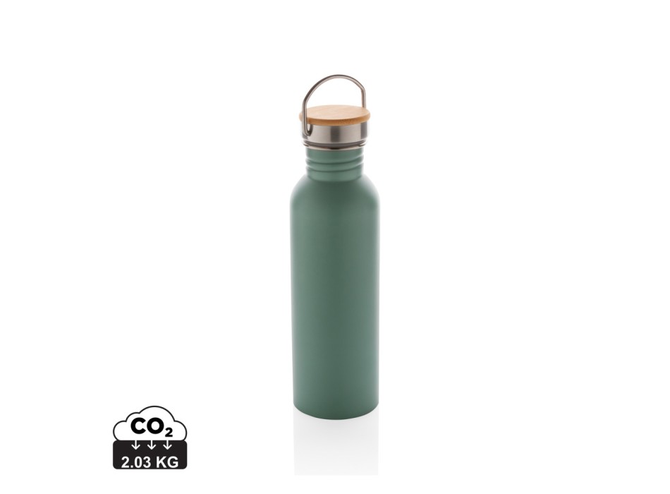 Moderna bottiglia in acciaio con tappo in bambù 700ml FullGadgets.com