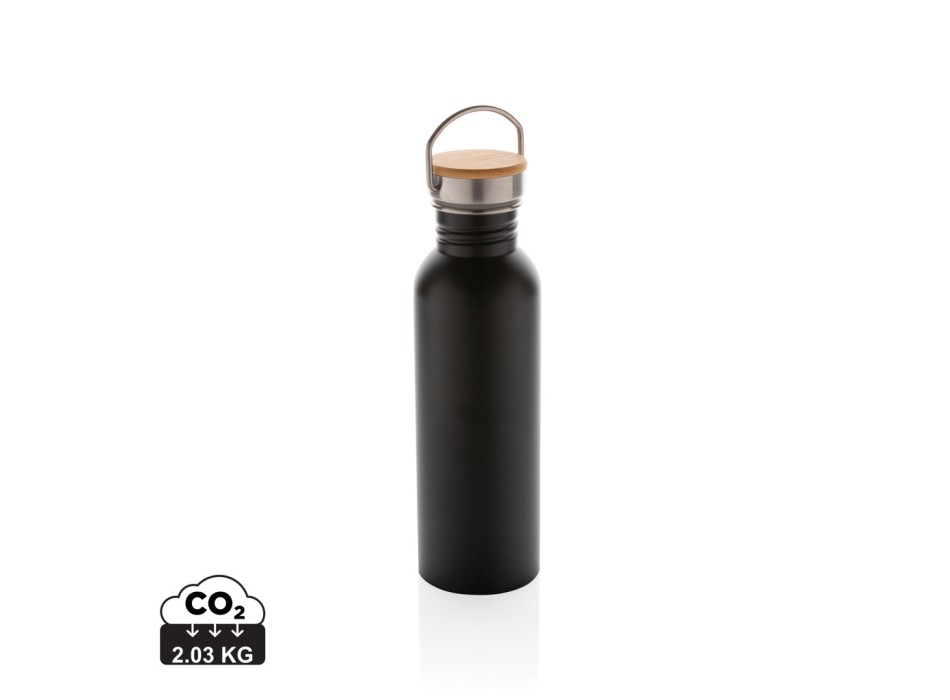 Moderna bottiglia in acciaio con tappo in bambù 700ml FullGadgets.com