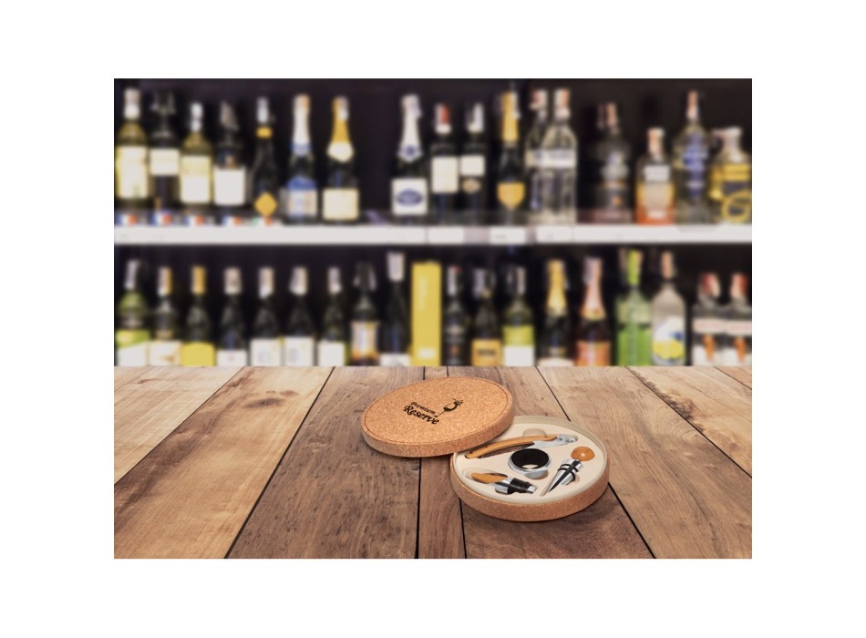 MORETO. Set da vino con 4 utensili in legno e metallo FullGadgets.com