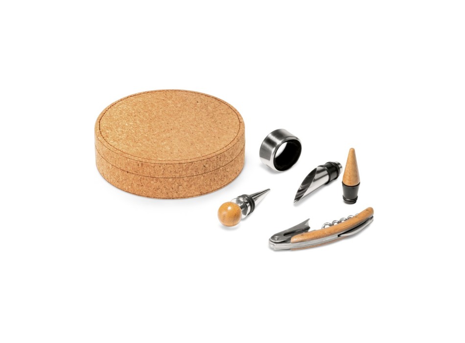 MORETO. Set da vino con 4 utensili in legno e metallo FullGadgets.com